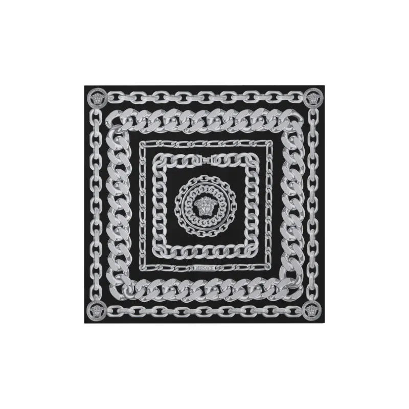 VERSACE Large Medusa Chain Silk Foulard-0