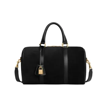 CELINE Suede Calfskin Shoulder Bag, Crossbody Bag, Handbag Women's Black