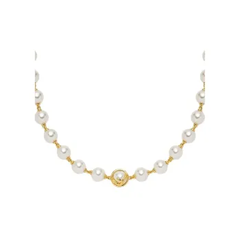 FENDI Brass Necklaces Women's Gold/White