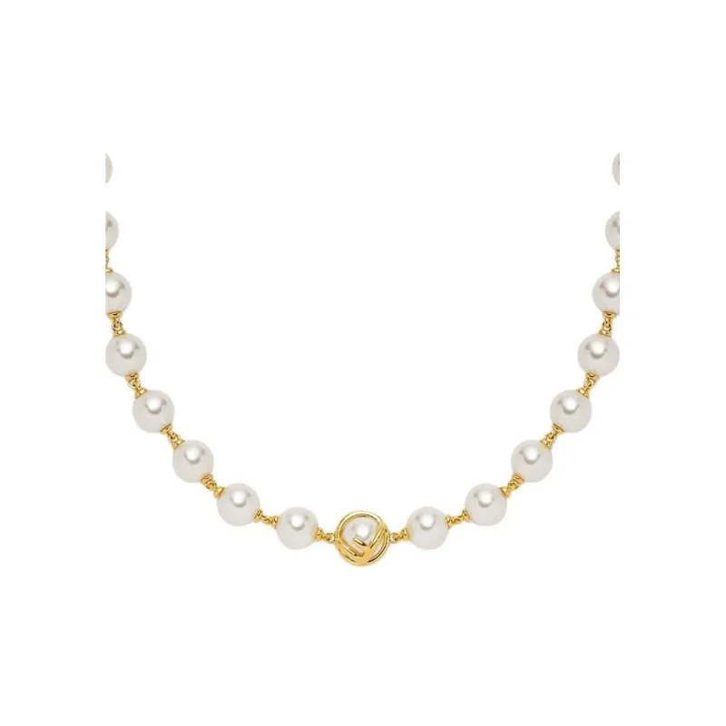 FENDI Brass Necklaces Women's Gold/White-0