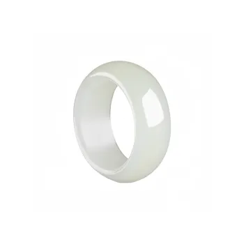 Cuizu Hetian Jade Rings Pale Greenish White Jade Unisex