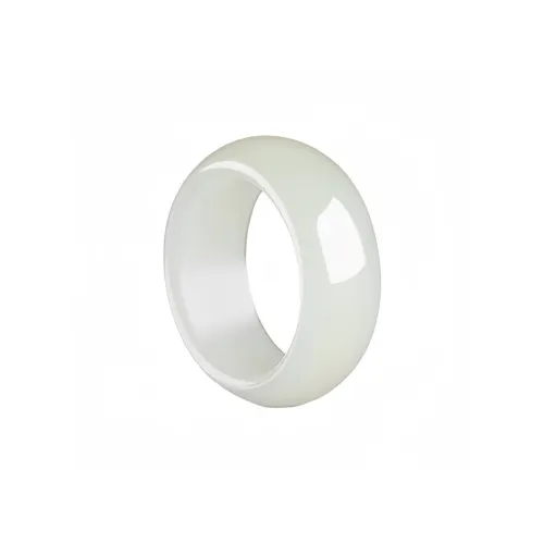 Cuizu Hetian Jade Rings Pale Greenish White Jade Unisex