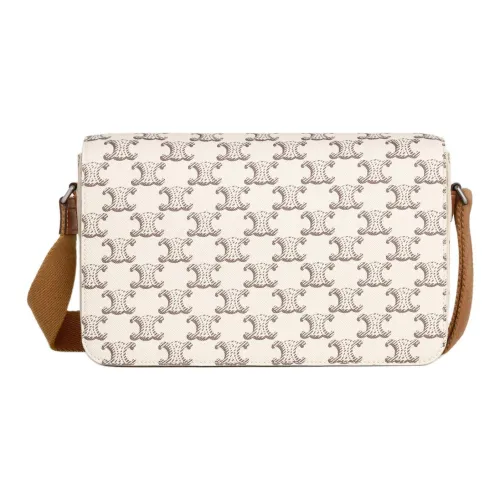 CELINE Triomphe Canvas Canvas Bag Messenger Bag Crossbody Bag Shoulder Bag Men's Tan & Beige