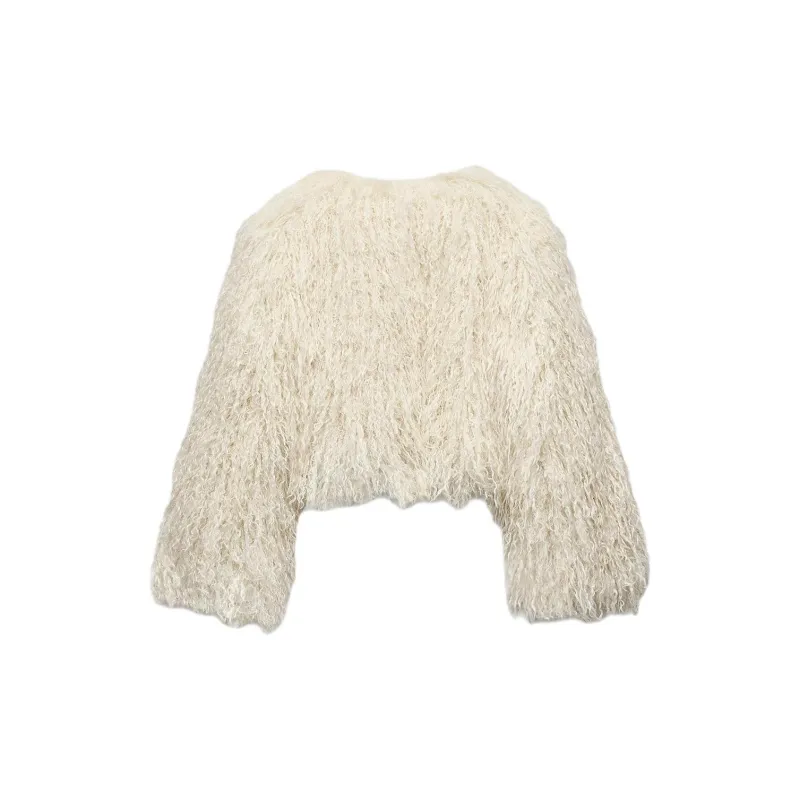 ZARA Velvet feel Coat Women's Natural-1