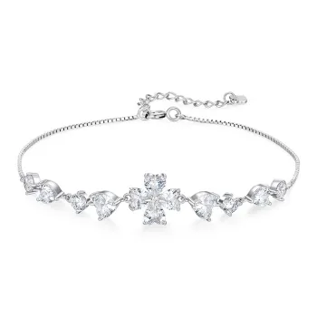 KADER 925 Sterling Silver Bracelets Women's Silver, Box Gift For Girlfriend