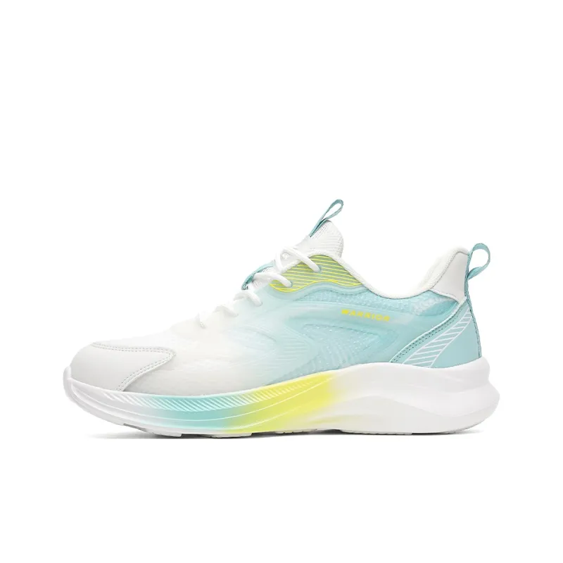 Warrior Anti Slip And Wear Resistant Lightweight Low Top Casual Running Shoes Men's White Blue Yellow-0