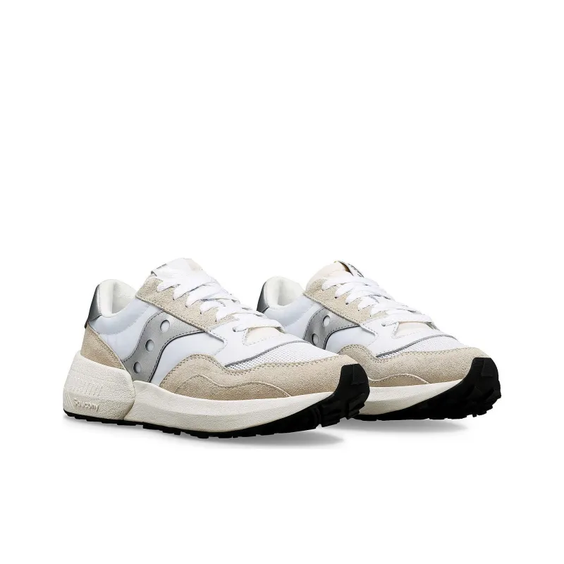Saucony Cushioning Slip Resistant Low Top Running Shoes Unisex White Silver-2