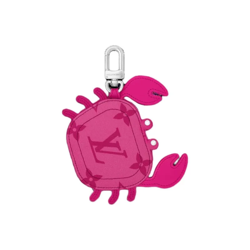 LOUIS VUITTON Canvas Crab Bag Coin Purse Earphone Case Charm Bag Merch Men's Pink-1