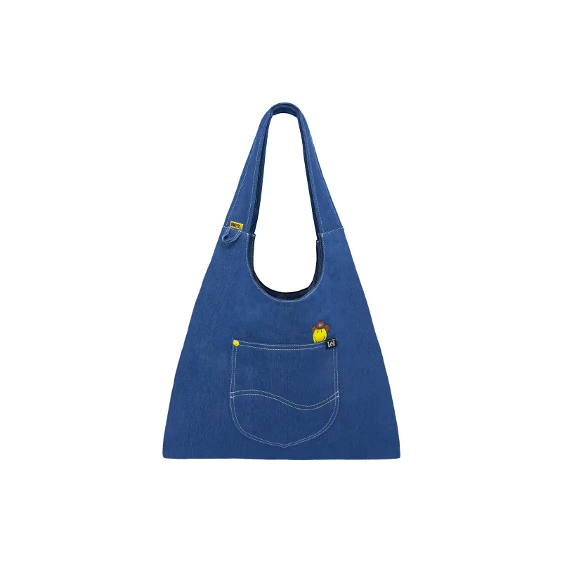 Lee Smiley® Collaboration Fabric Tote Bag, Shopping Bag, Shoulder Bag Regular Unisex Denim Blue-1