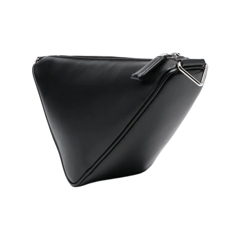 PRADA Triangle Calfskin Shoulder Bag, Crossbody Bag Men's Black-1