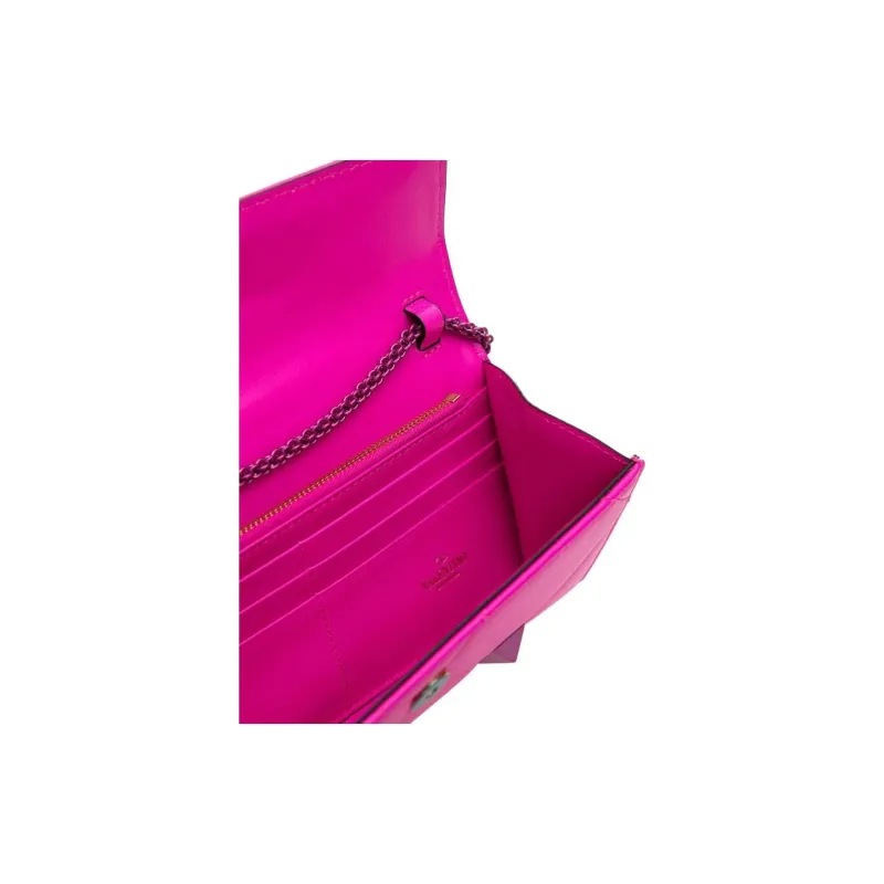 Valentino Roman Stud Leather Crossbody Bag Shoulder Bag Women's Pink-3