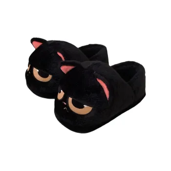 Thin Strips Home Slippers Unisex, Black