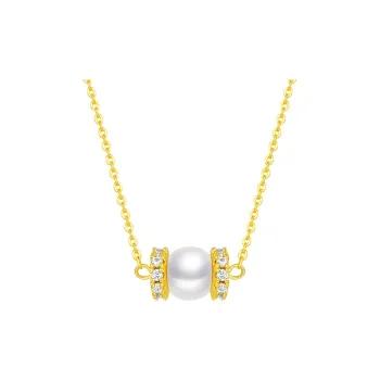 CHOW TAI SENG Pearl S925 Silver Necklace Elegant Choker Set Women's