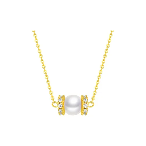CHOW TAI SENG Pearl S925 Silver Necklace Elegant Choker Set Women's