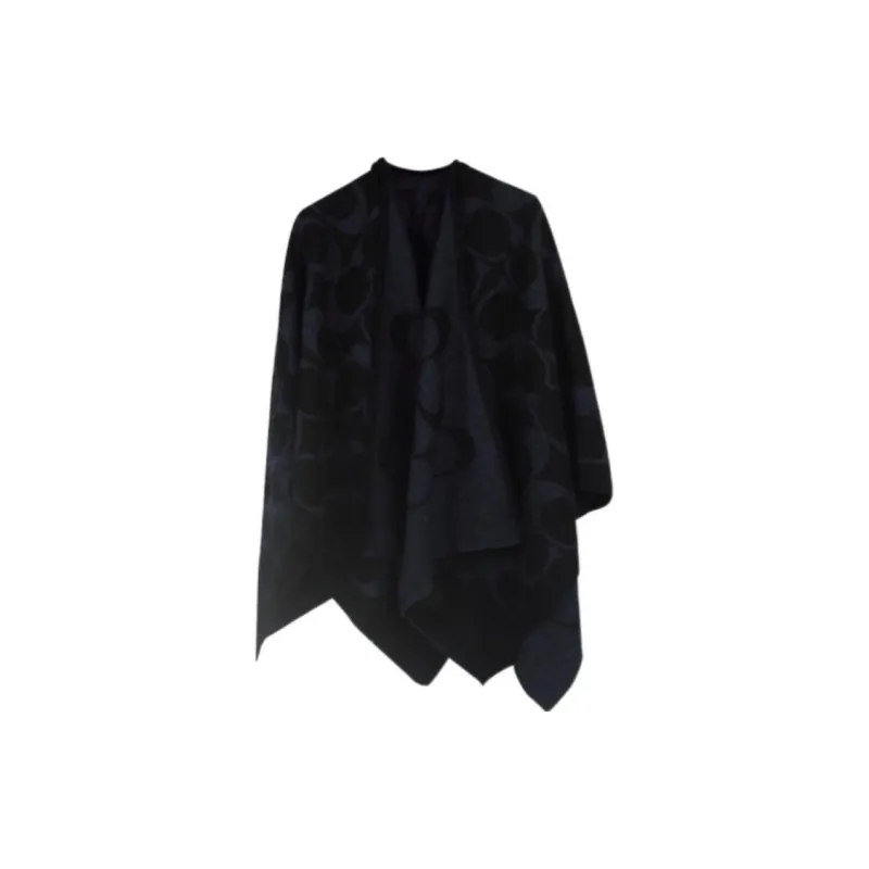COACH Sheep Wool Shawls Women's Black-0