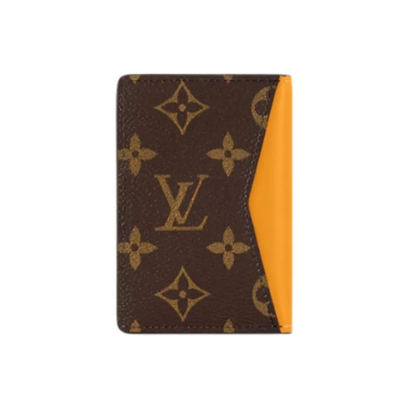 LOUIS VUITTON Coated Canvas Card Holder Men's Safran Yellow-1