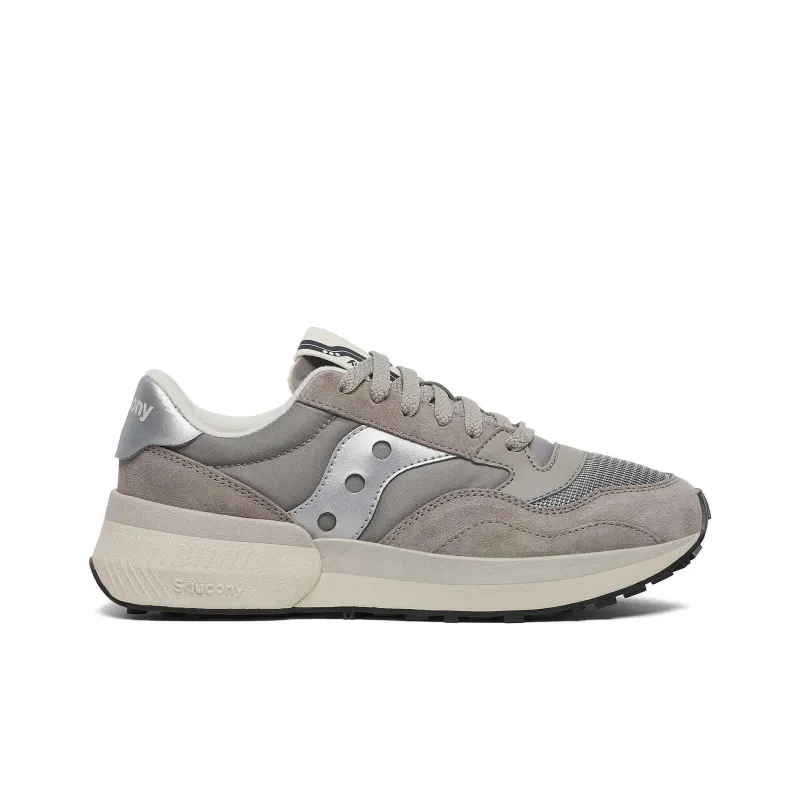 Saucony Jazz Anti Slip Wear Resistant Low Top Casual Running Shoes Women's Gray Silver-1