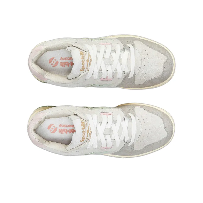 Saucony Anti Slip Wear Resistant Low Top Skateboard Shoes Women's Beige Green-3