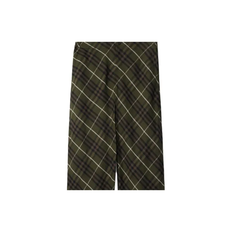 Burberry Check pattern Linen Tailored Trousers-4