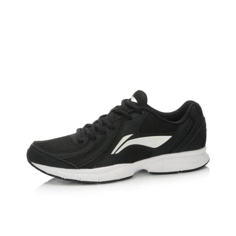 LiNing Shock Absorbers Slip Resistant, Abrasion Resistant, Lightweight Low Top Casual Running Shoes Men's Black White-1