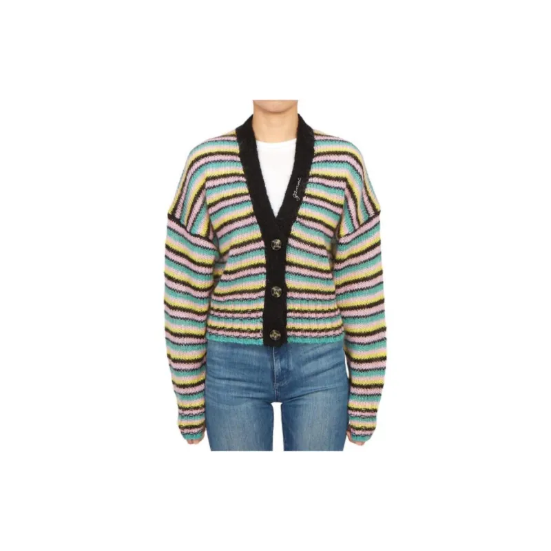 GANNI SS23 Knitted Fabric Cardigan Women's Multicolor-2