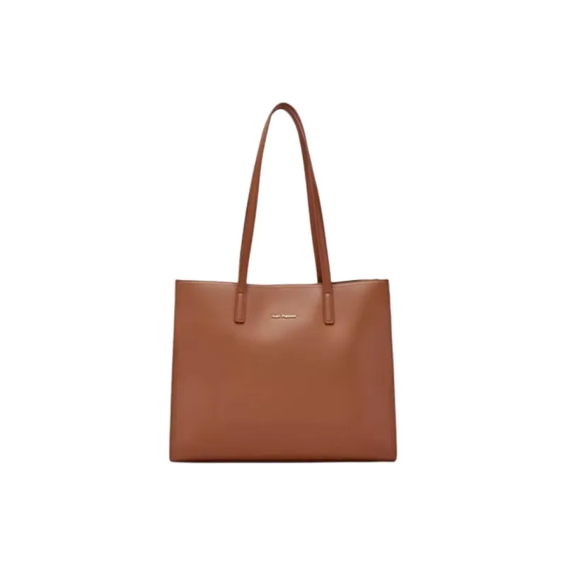 Hush Puppies Cow Leather Tote Bag Shopping Bag Shoulder Bag Large Size Women's Brown/Apricot/Black-0
