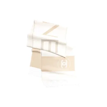 CHANEL Wool Knit Scarves Women's Beige