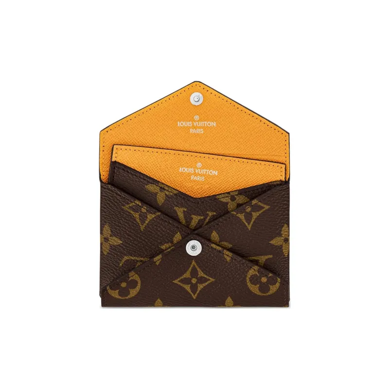 LOUIS VUITTON Kirigami Coated Canvas Coated Canvas Card Holder Women's Yellow & Brown-3