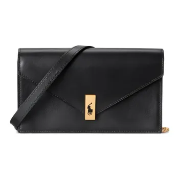 Polo Ralph Lauren Cow Leather Wallet, Crossbody Bag, Shoulder Bag Women's Black