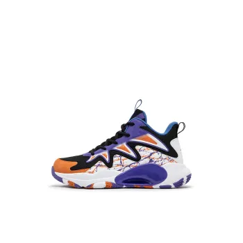 XTEP Anti Slip Wear Resistant High Top Basketball Shoes White Purple Kids'