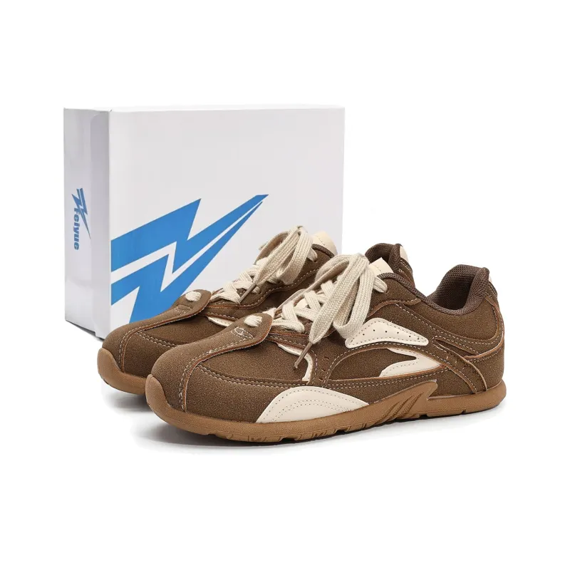 Feiyue Skateboard Shoes Women's Low Top Brown/Khaki-7