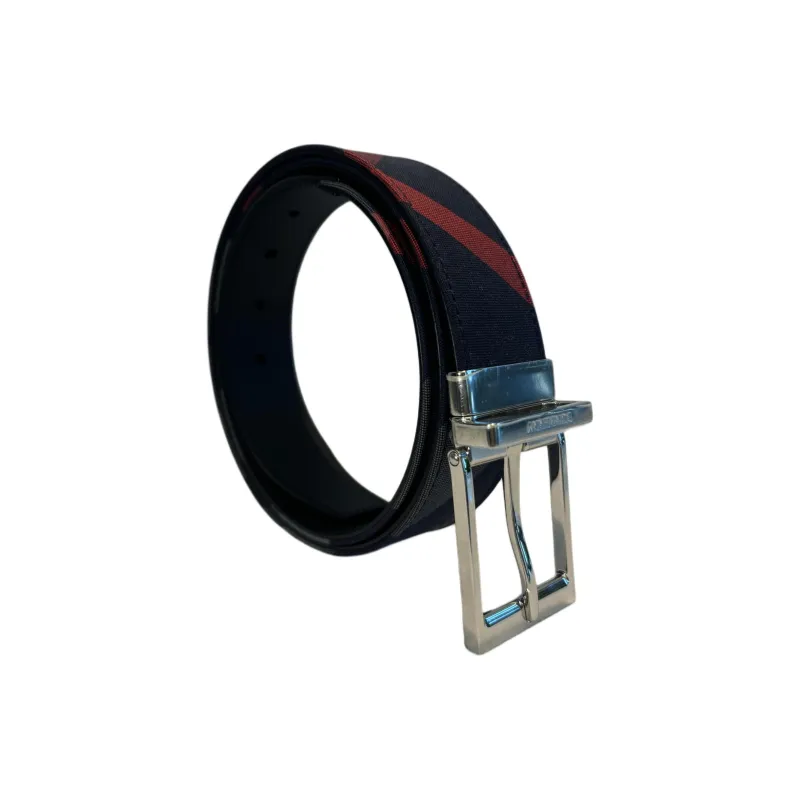 Burberry Cow Leather Belts Men's Dark Blue Width 3.5CM-4