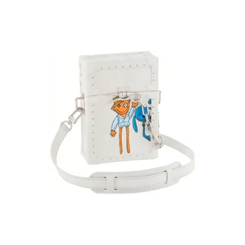LOUIS VUITTON Trunk Leather Soft Box Small Square Bag Shoulder Bag Crossbody Bag Men's White