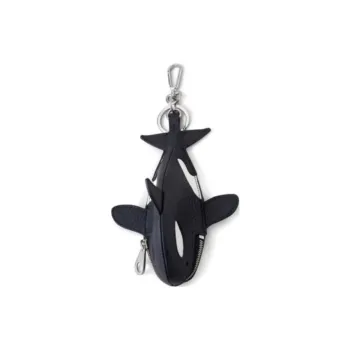 Mulberry Leather Keychains Unisex Black White