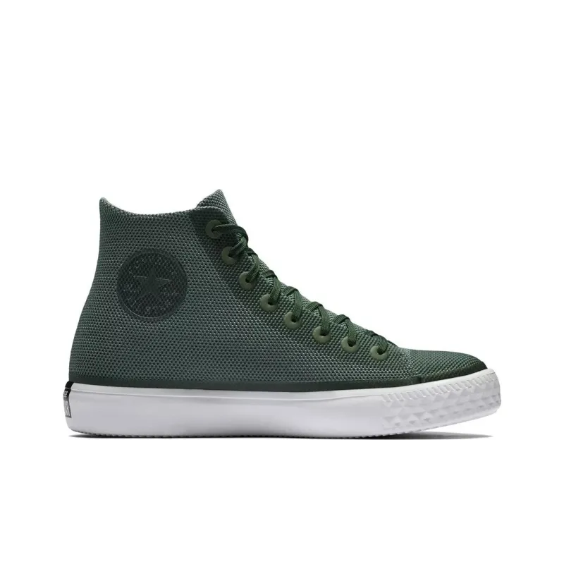Converse Anti Slip Wear Resistant High Top Skateboard Shoes Men's Dark Green-1