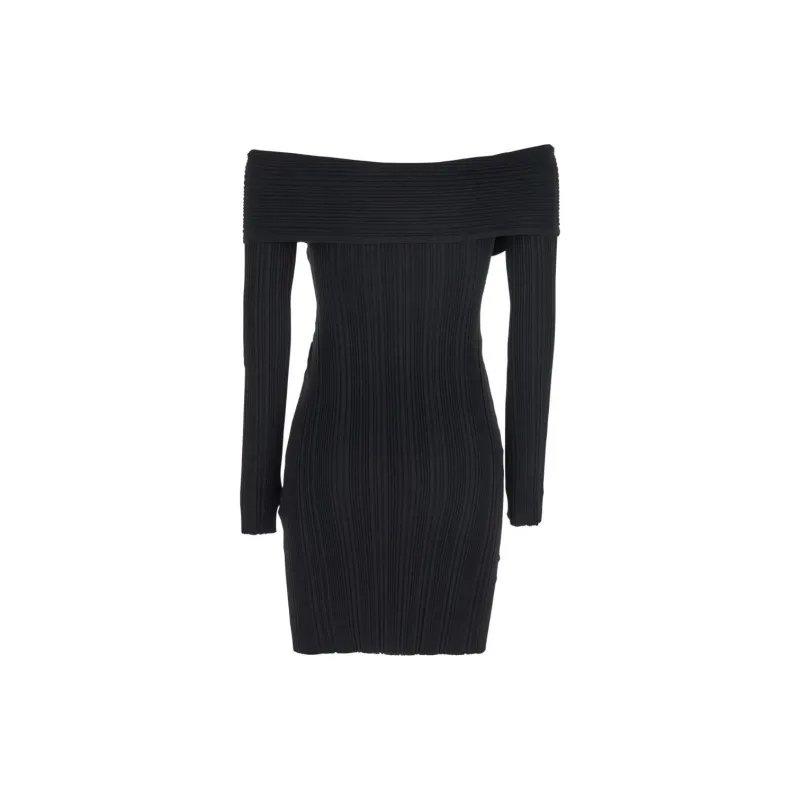 Self portrait Off Shoulder Knitted Midi Dress-1
