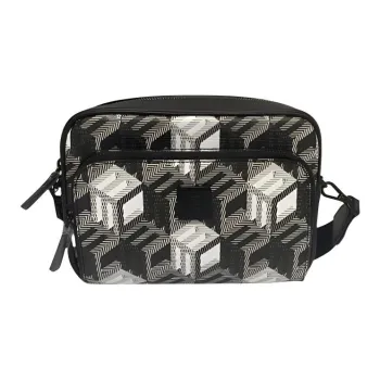 MCM Klassik VisetosVintage Monogram Coated Canvas Shoulder Bag, Crossbody Bag Small Size Unisex Black
