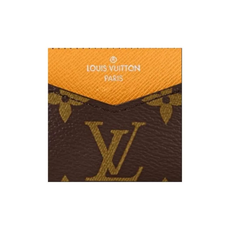 LOUIS VUITTON Kirigami Coated Canvas Coated Canvas Card Holder Women's Yellow & Brown-4