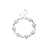Pink Crystal Heart Bracelet