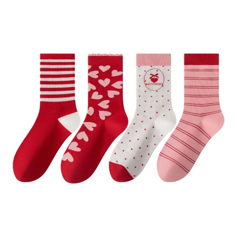 MIIOW Honmei Honmei Series Mid Calf Socks Unisex 4 Pack-0