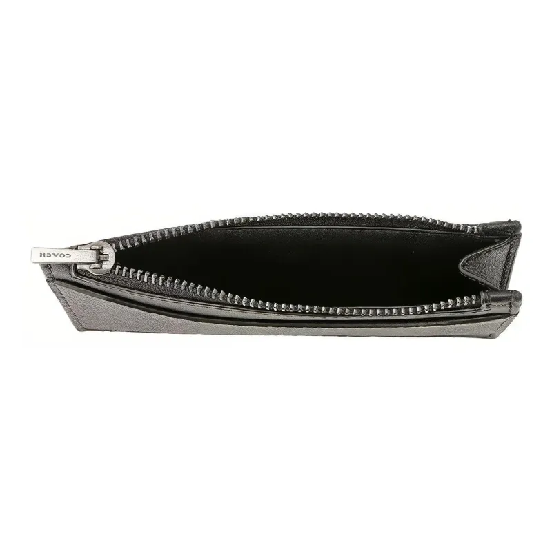 COACH Card Case Canvas Card Holder, Wallet Card Holder Bag Men's Charcoal Black Monogram-4
