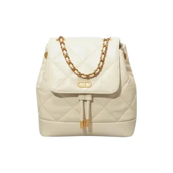 Brother Is Really Good Cow Leather Backpack Medium Size Women's White/Black