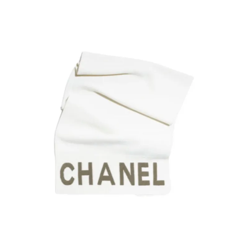 CHANEL Cashmere Shawls Women's White-0