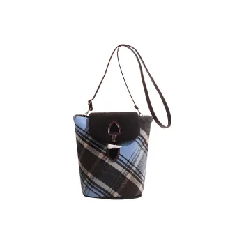 MINLUBAOLUO Cotton Shoulder Bag Women's Blue
