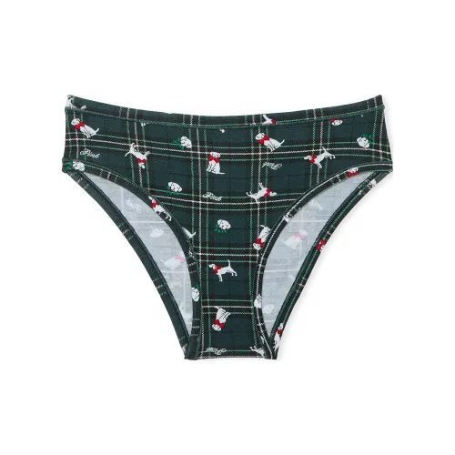 Victoria's Secret PINK Cotton Cheeky Panty / DFPDP Underpants Women's 1 Pack Dark Forest Plaid Dog Print