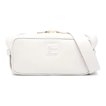 MIU MIU Leather Crossbody Bag Shoulder Bag Women's White