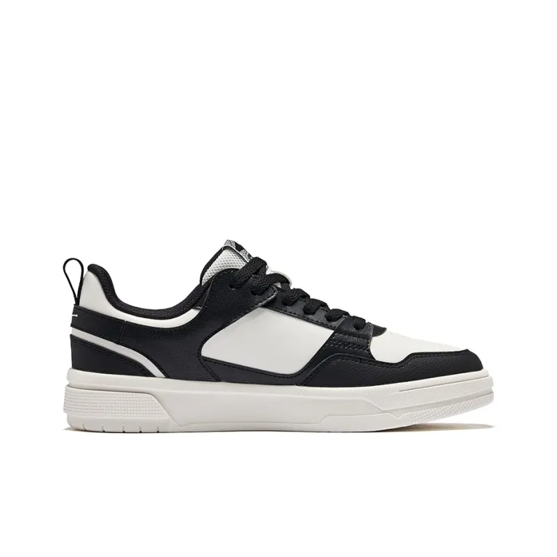 Erke Pioneer Wear-Resistant Slip-Resistant Low-Top Skateboard Shoes Men's Microcrystal White/Jet Black-1
