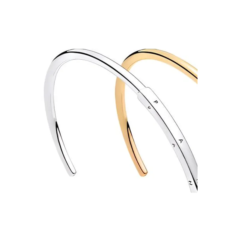Pandora 925 Sterling Silver Bangles Women's Gold/Silver-1