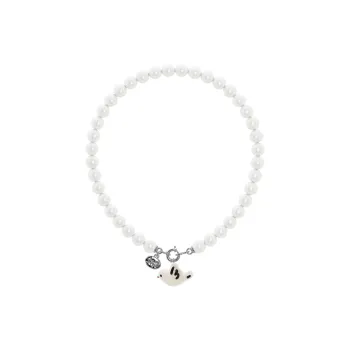 MARSEVEN 18K White Gold Plated Copper Outer With Enamel Painting Necklaces Women's