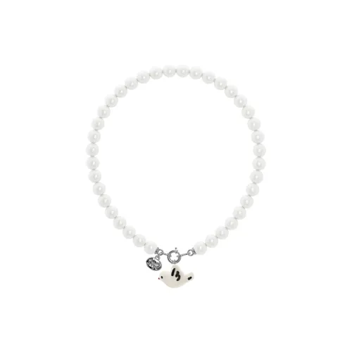 MARSEVEN 18K White Gold Plated Copper Outer With Enamel Painting Necklaces Women's